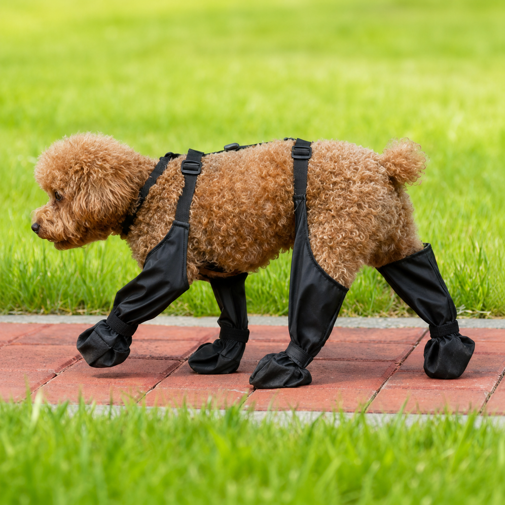 Bottes à bretelles La Grenouillère pour chien, coloris Noir, Maison Pattounes, vue 1