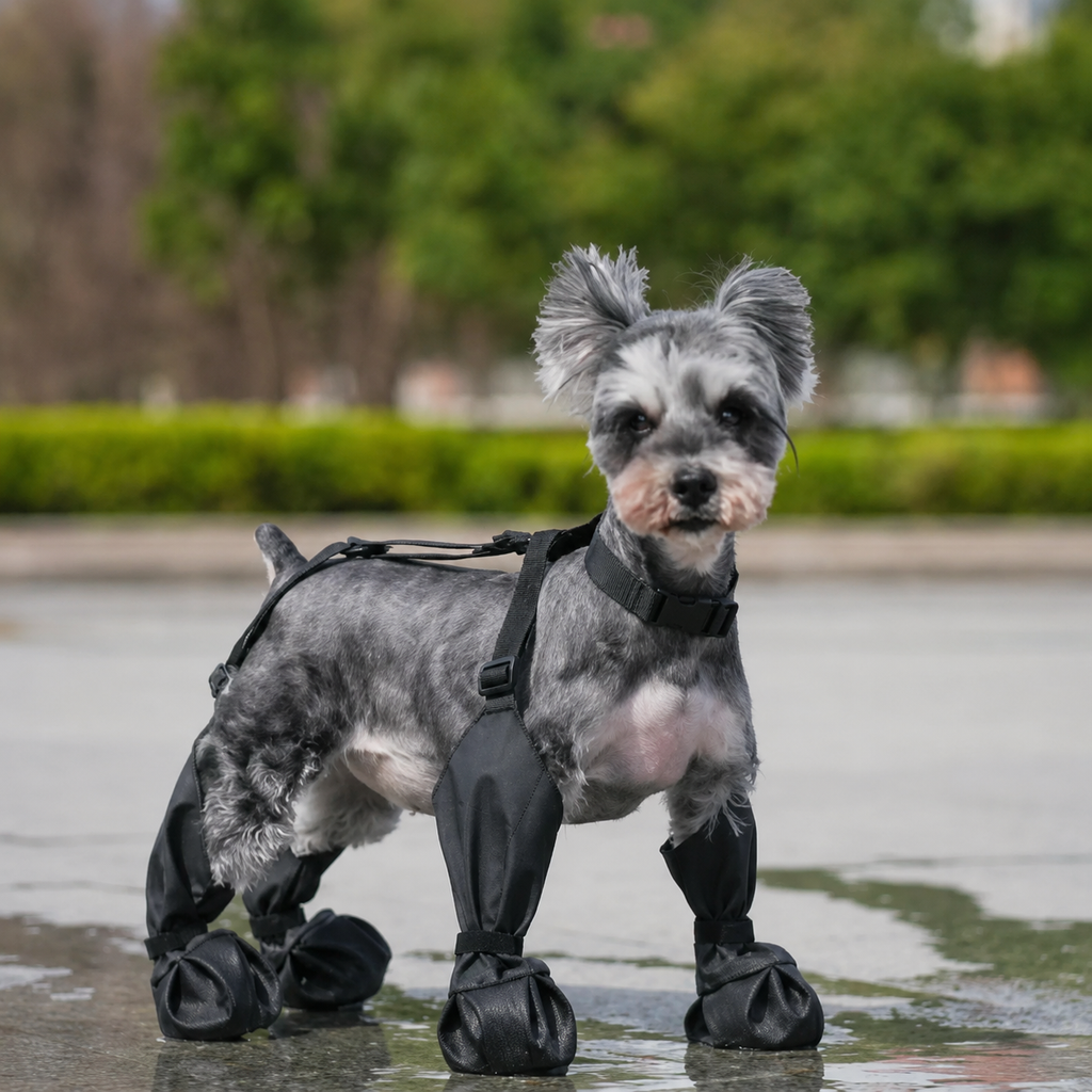 Bottes à bretelles La Grenouillère pour chien, coloris Noir, Maison Pattounes, vue 2