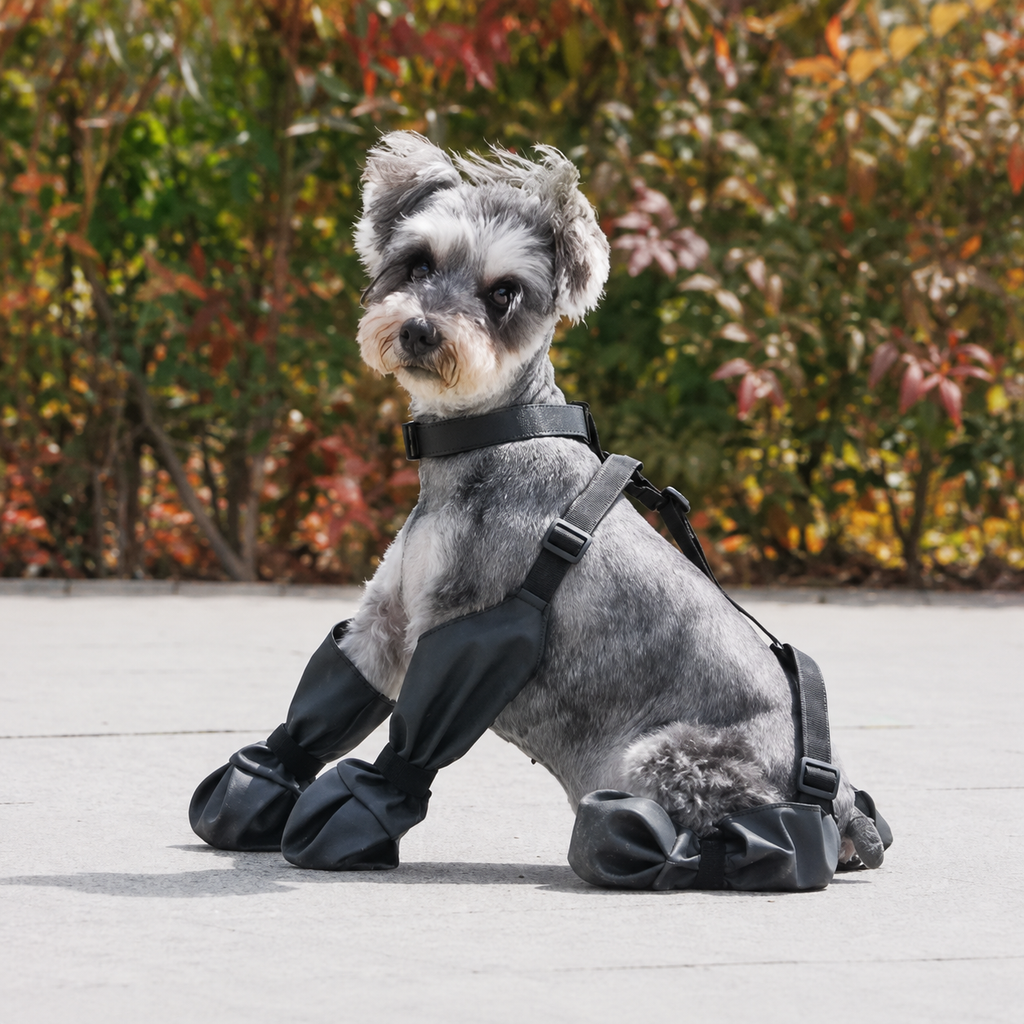 Bottes à bretelles La Grenouillère pour chien, coloris Noir, Maison Pattounes, vue 3