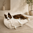Canapé moelleux Le Boudoir pour chien, coloris Blanc, Maison Pattounes