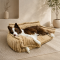 Canapé moelleux Le Boudoir pour chien, coloris Camel, Maison Pattounes