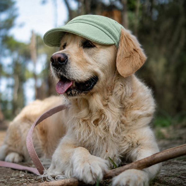 Casquette de soleil La Capeline pour chien, coloris Vert sauge, Maison Pattounes