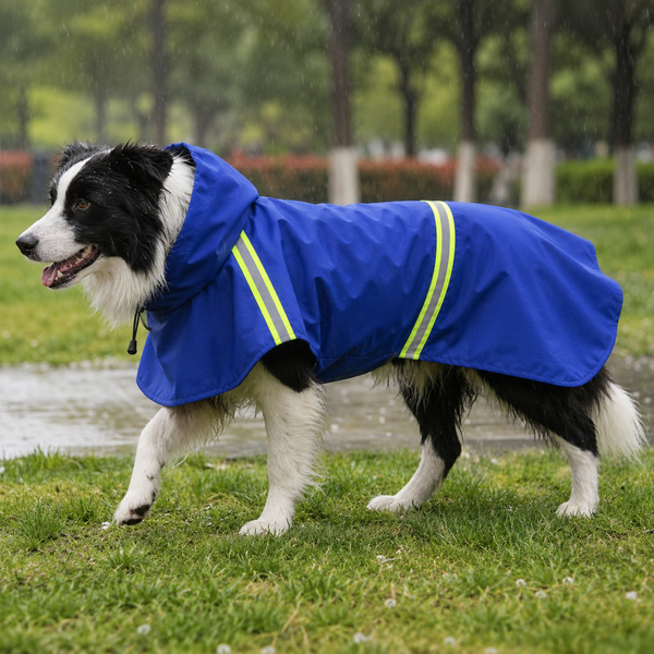 Imperméable à capuche Le Suroît pour chien, coloris Bleu nuit, Maison Pattounes