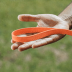 L'Attache — Laisse en cuir Orange