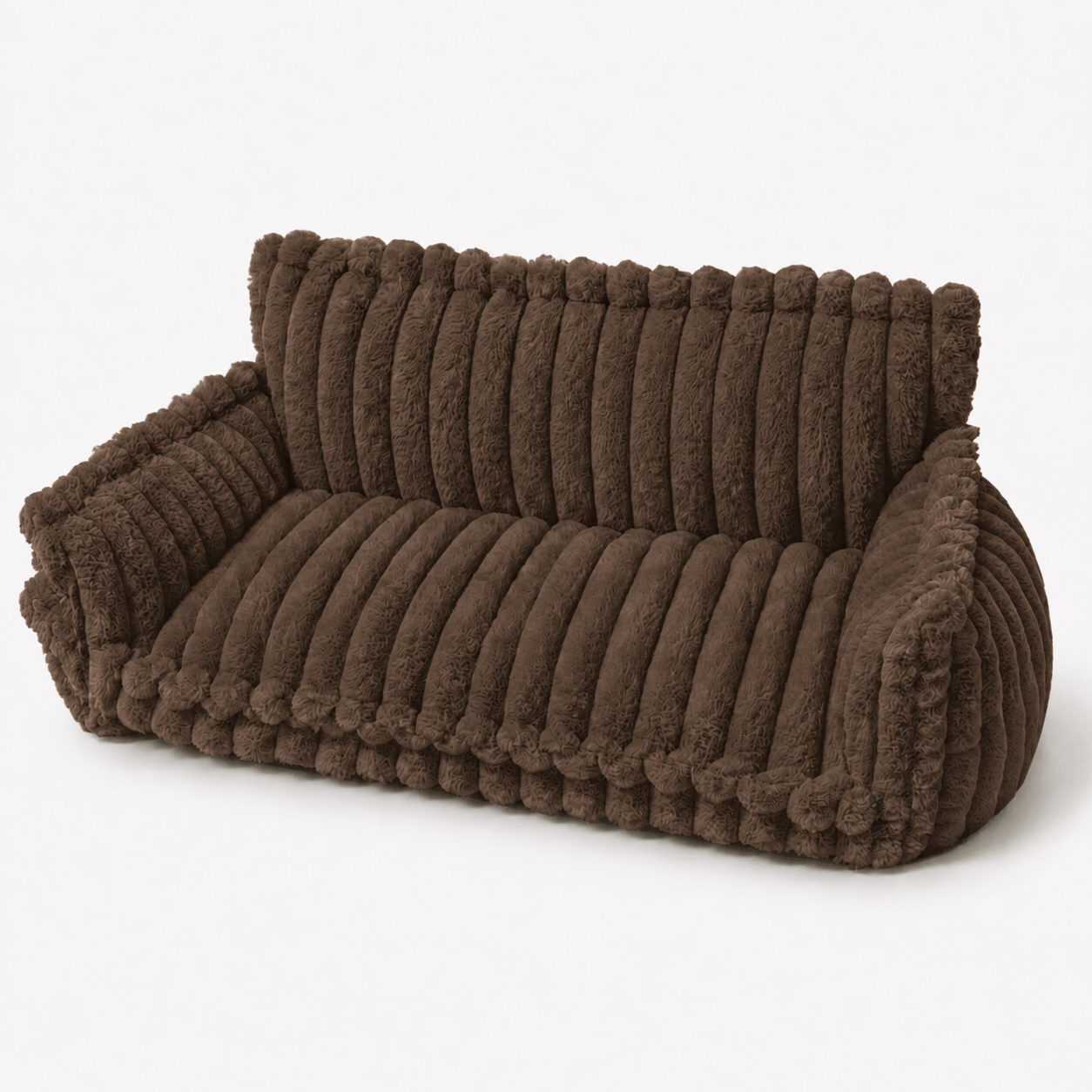 Canapé moelleux pour chien Le Boudoir Marron foncé — vue principale velours côtelé