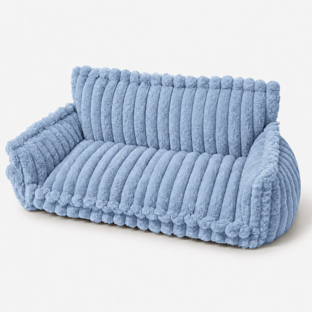 Canapé moelleux pour chien Le Boudoir Bleu marine — vue principale velours côtelé