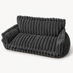 Canapé moelleux pour chien Le Boudoir Anthracite — vue principale velours côtelé