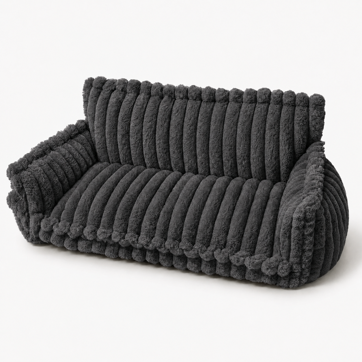 Canapé moelleux pour chien Le Boudoir Anthracite — vue principale velours côtelé