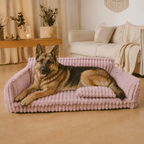 Canapé moelleux pour chien Le Boudoir Rose poudré — détail housse amovible