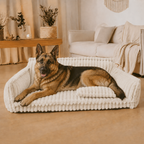Canapé moelleux pour chien Le Boudoir Ivoire — détail housse amovible