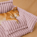 Canapé moelleux pour chien Le Boudoir Rose poudré — vue de profil