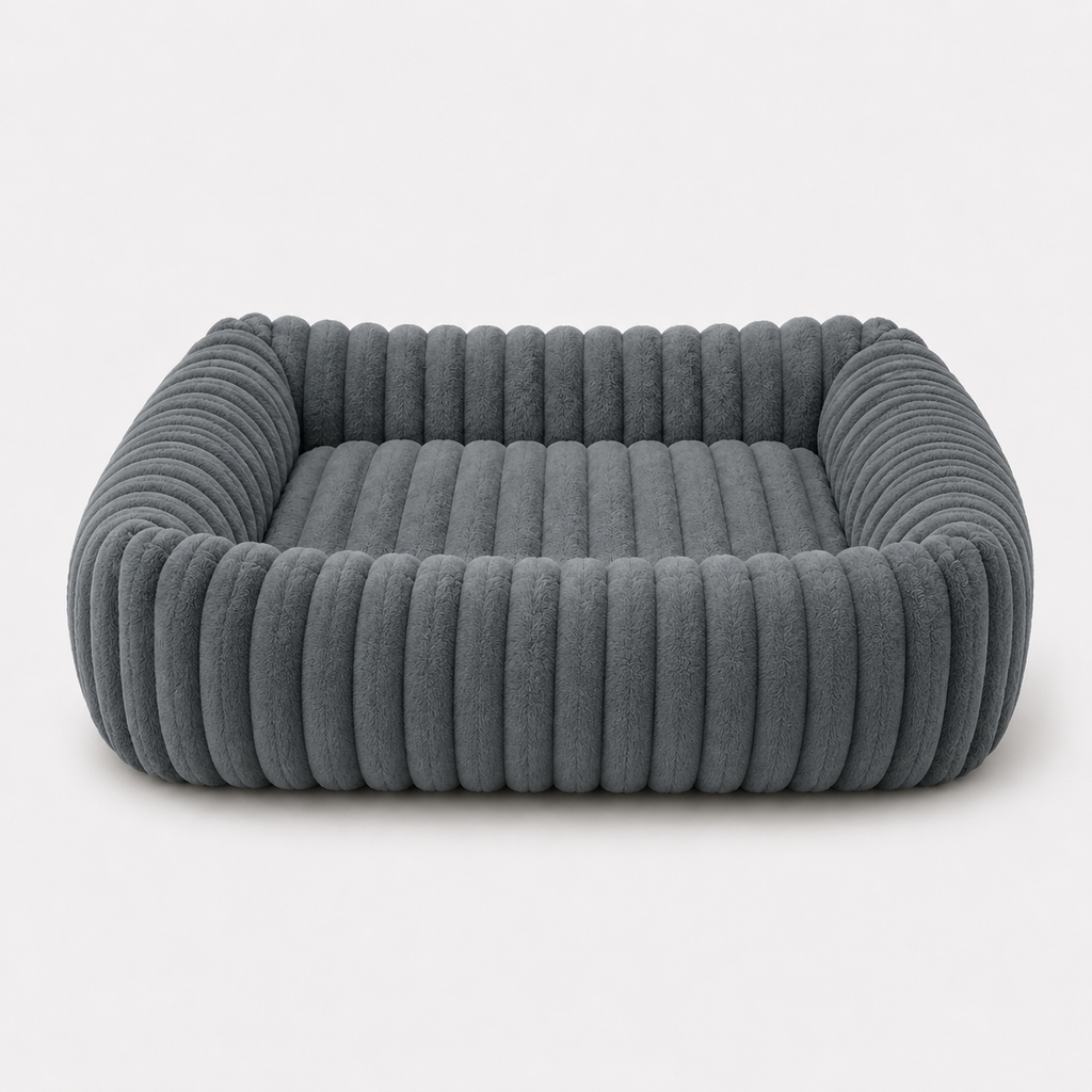 Panier nid pelucheux pour chien Le Cocon — coloris Gris perle, velours flannel longue maille