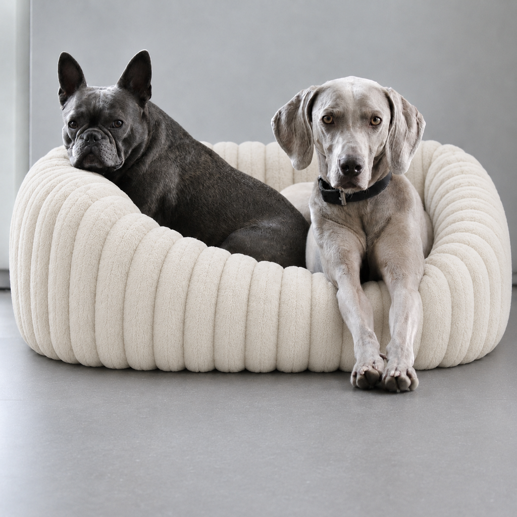 Panier moelleux Le Cocon pour chien, coloris Crème ivoire, Maison Pattounes, vue 2