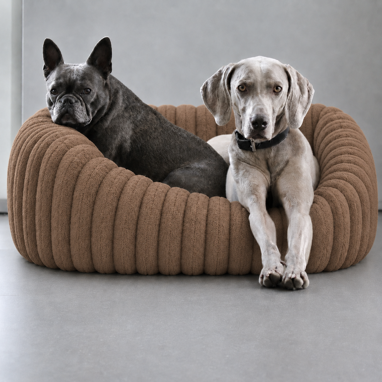 Panier moelleux Le Cocon pour chien, coloris Marron noisette, Maison Pattounes, vue 2