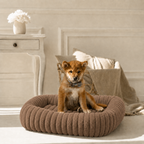 Panier moelleux Le Cocon pour chien, coloris Marron noisette, Maison Pattounes, vue 1