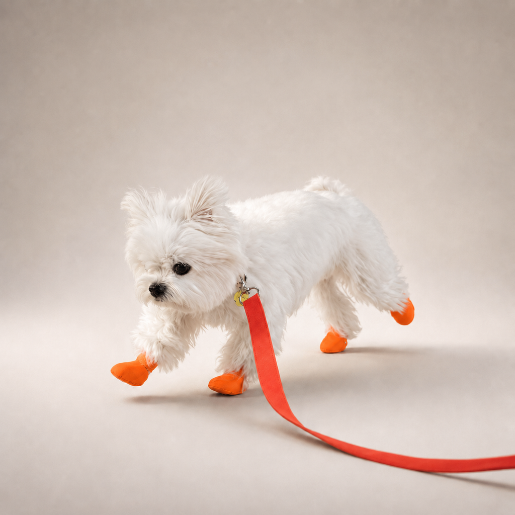Bottes de pluie L'Ondée pour chien, coloris Orange, Maison Pattounes, vue 2