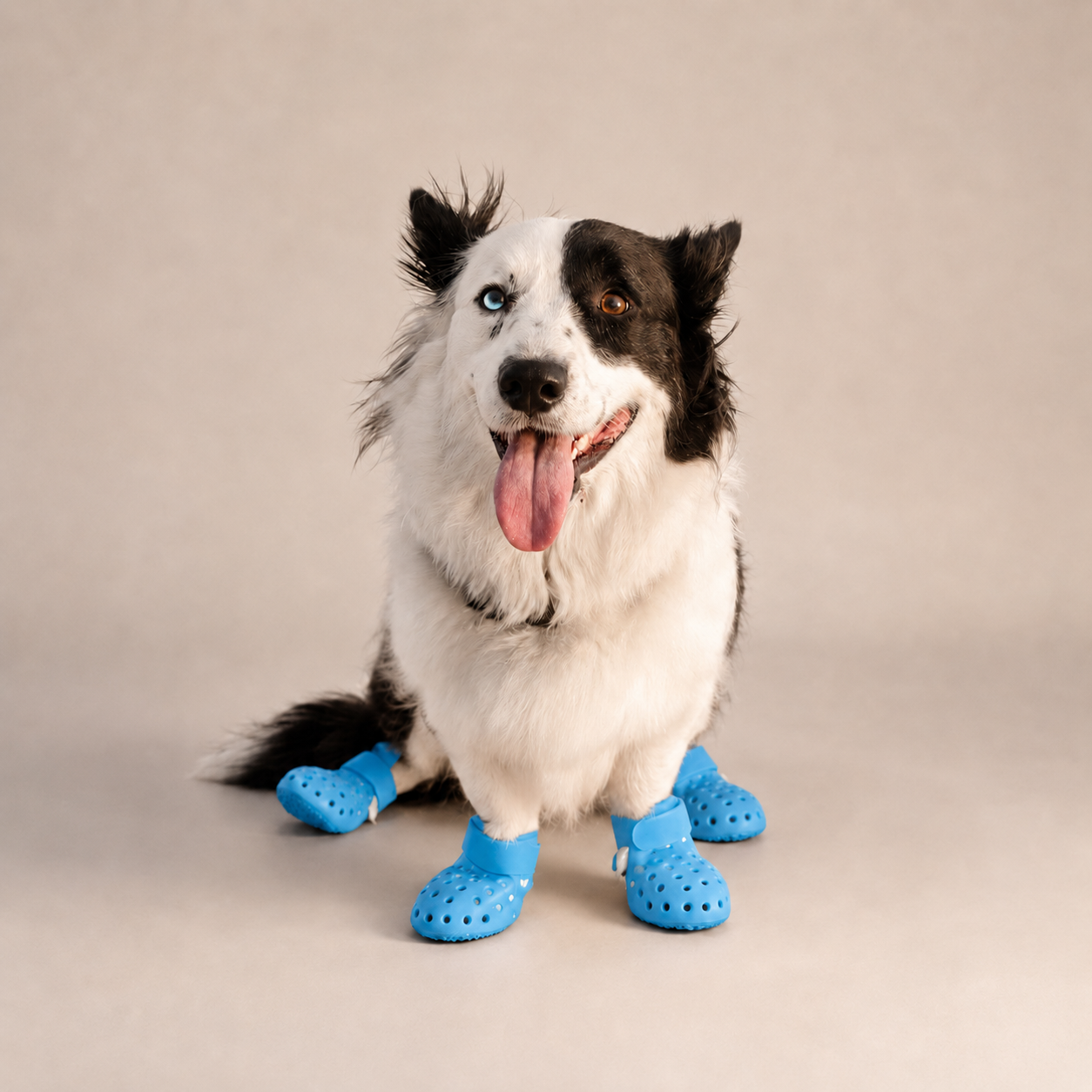 Bottes ajourées L'Estival pour chien, coloris Bleu cobalt, Maison Pattounes, vue 1