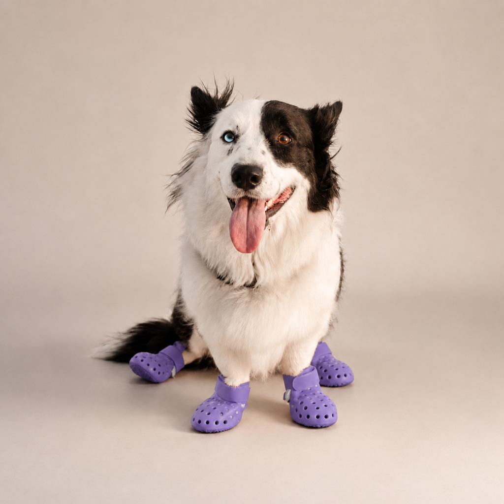 Bottes ajourées L'Estival pour chien, coloris Violet, Maison Pattounes, vue 1