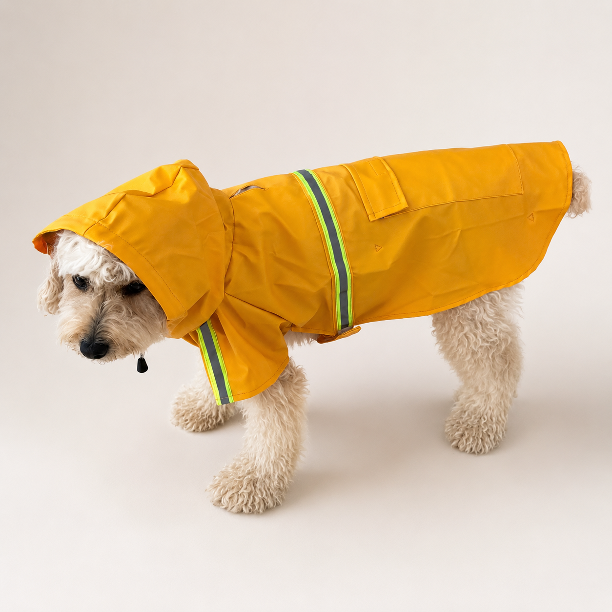 Imperméable à capuche Le Suroît pour chien, coloris Jaune, Maison Pattounes, vue 4