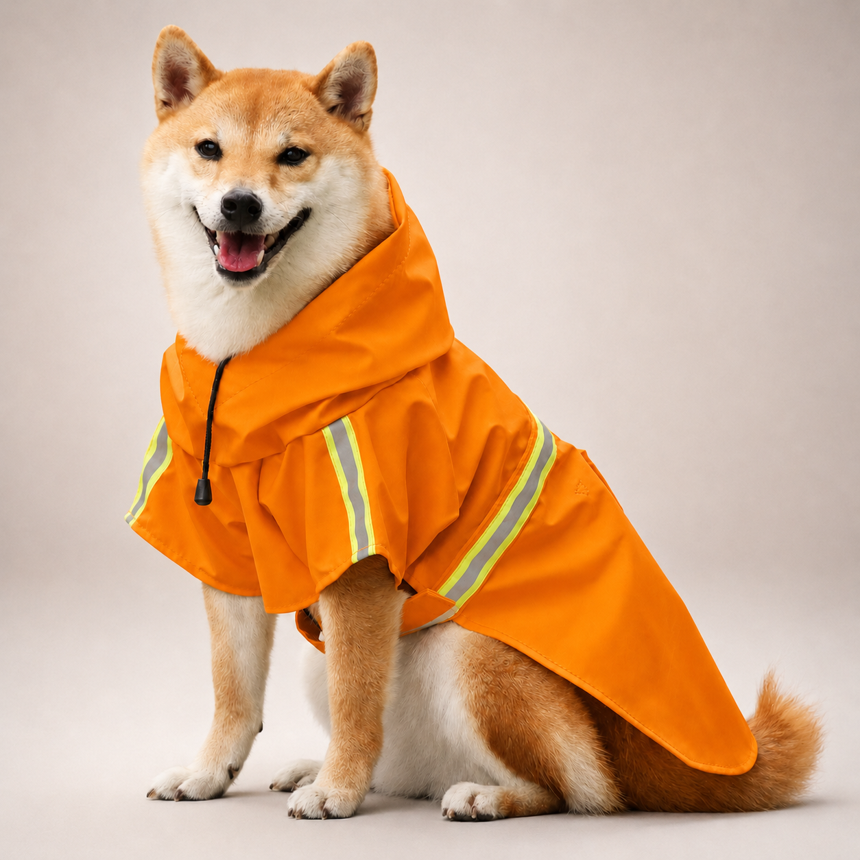 Imperméable à capuche Le Suroît pour chien, coloris Orange, Maison Pattounes, vue 2