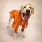 Imperméable à capuche Le Suroît pour chien, coloris Orange, Maison Pattounes, vue 3