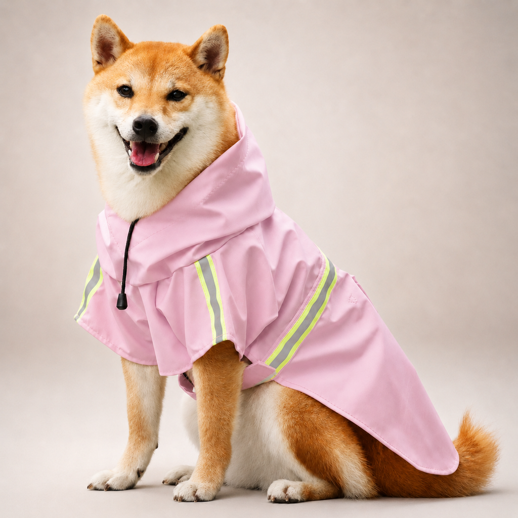 Imperméable à capuche Le Suroît pour chien, coloris Rose, Maison Pattounes, vue 2