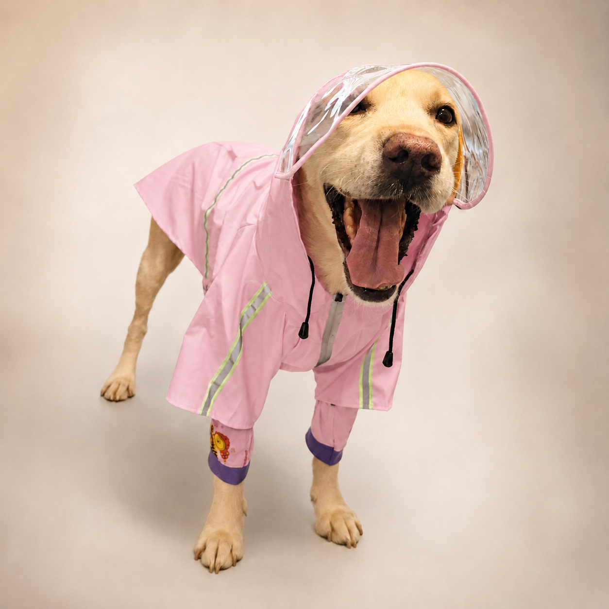Imperméable à capuche Le Suroît pour chien, coloris Rose, Maison Pattounes, vue 3