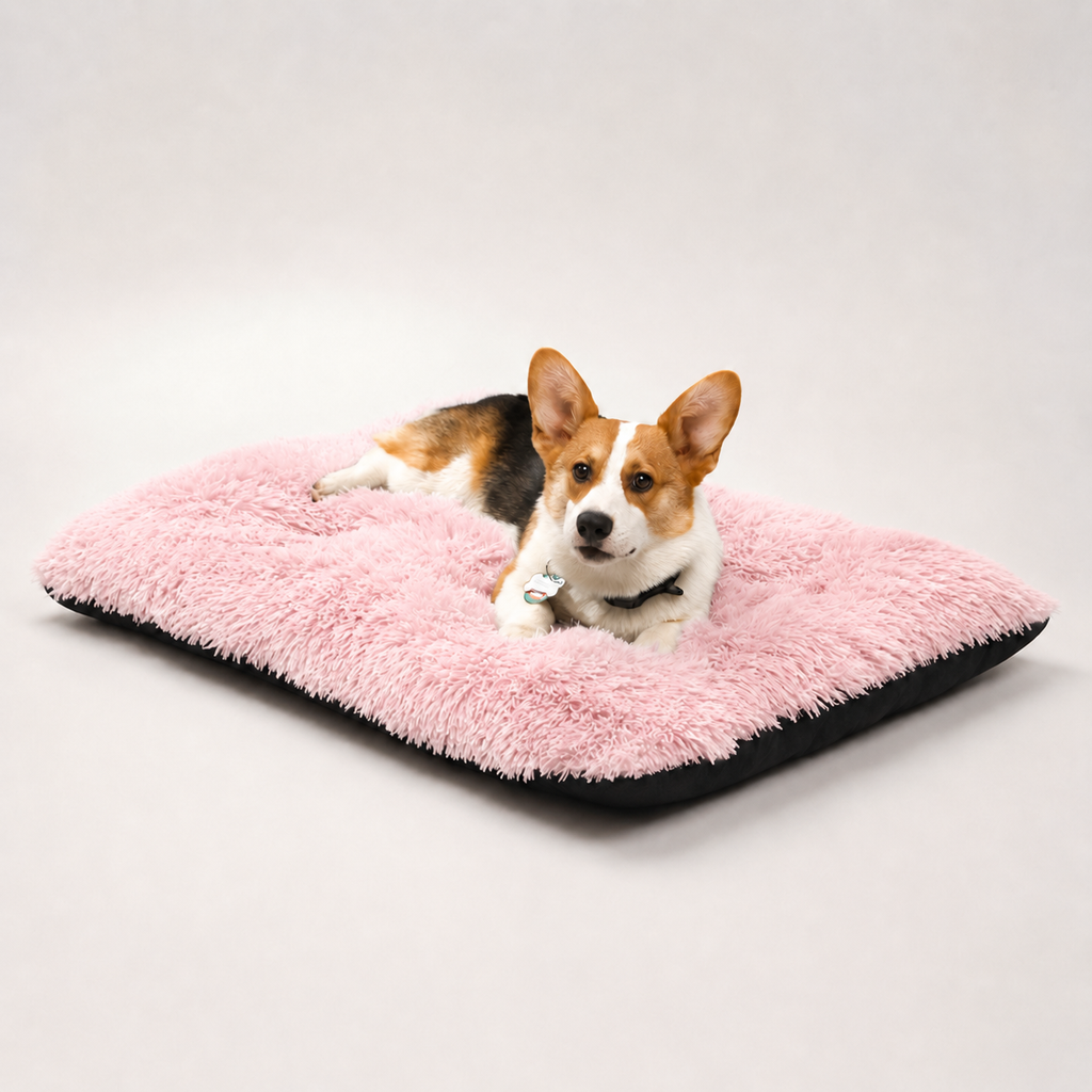 Lit moelleux Le Nuage pour chien, coloris Rose poudré, Maison Pattounes, vue 1