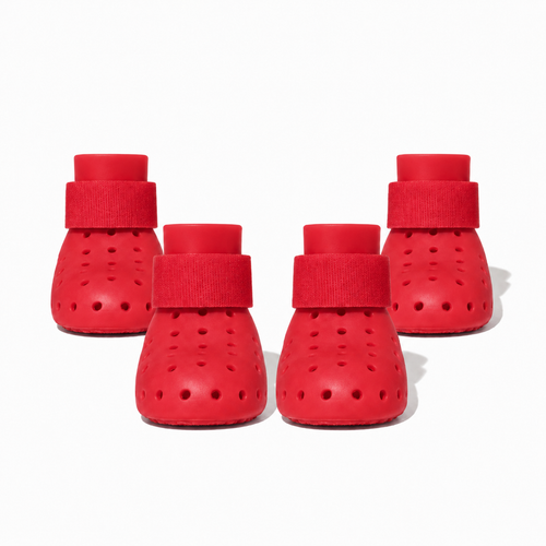 Bottes ajourées L'Estival pour chien, coloris Rouge, Maison Pattounes, vue 2
