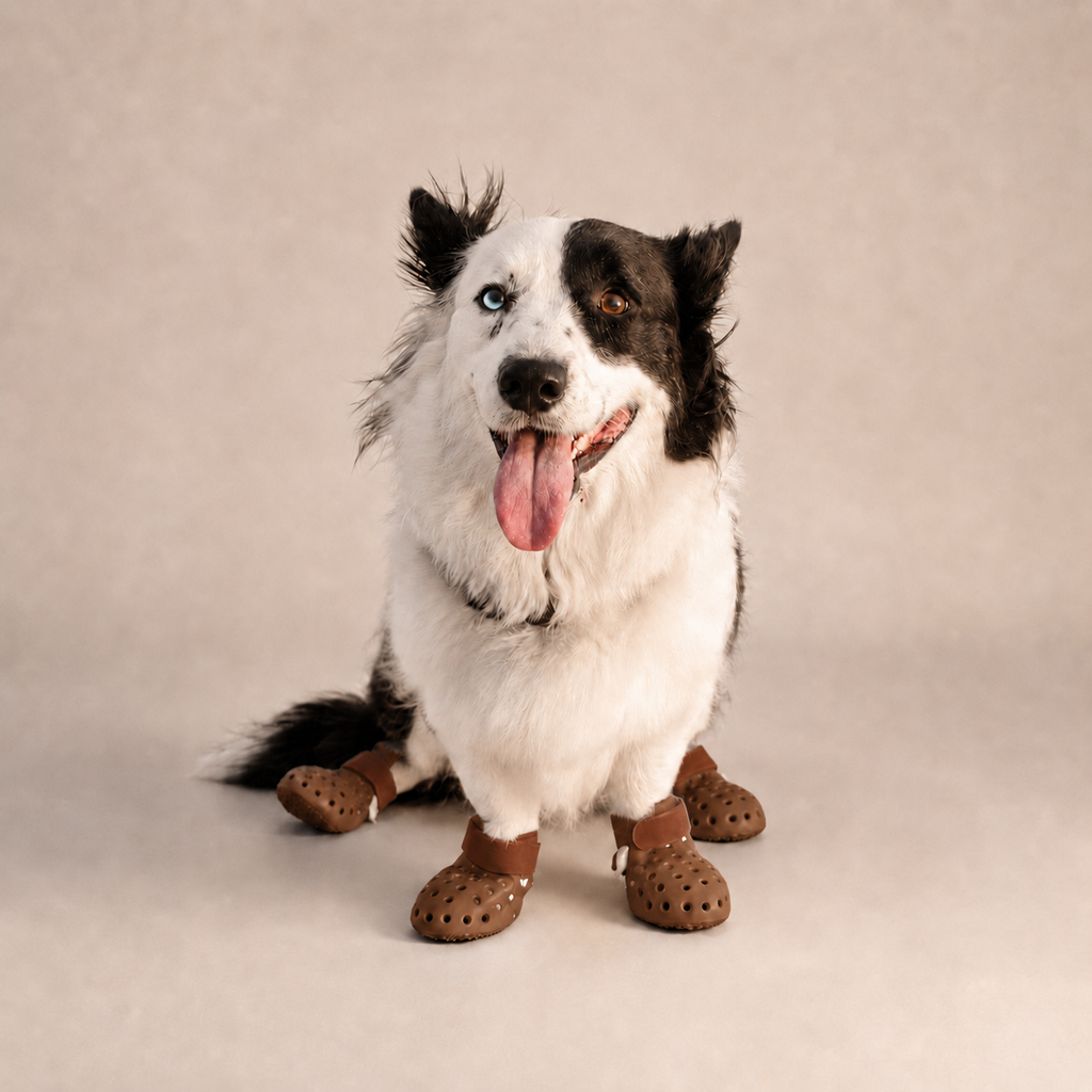 Bottes ajourées L'Estival pour chien, coloris Marron, Maison Pattounes, vue 1