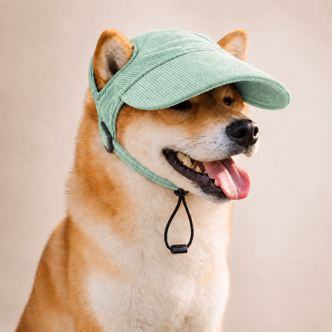 Casquette de soleil La Capeline pour chien, coloris Vert sauge, Maison Pattounes, vue 3