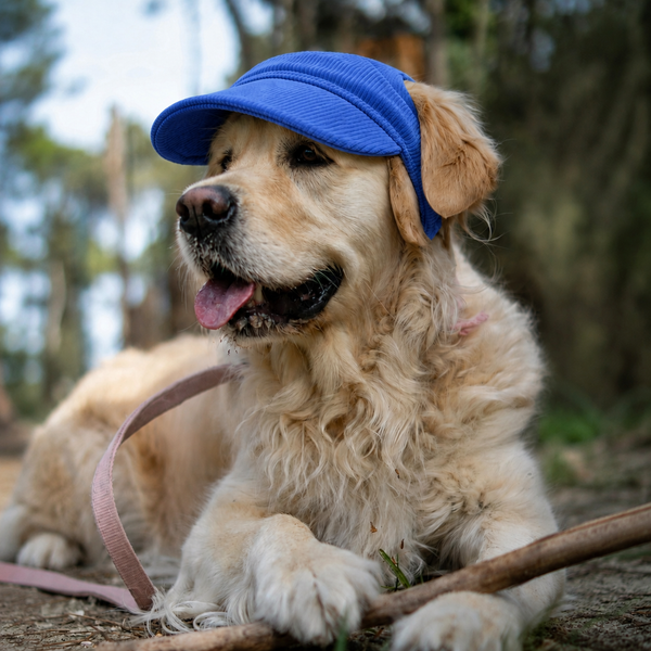 Casquette de soleil La Capeline pour chien, coloris Bleu sauge, Maison Pattounes, vue 2