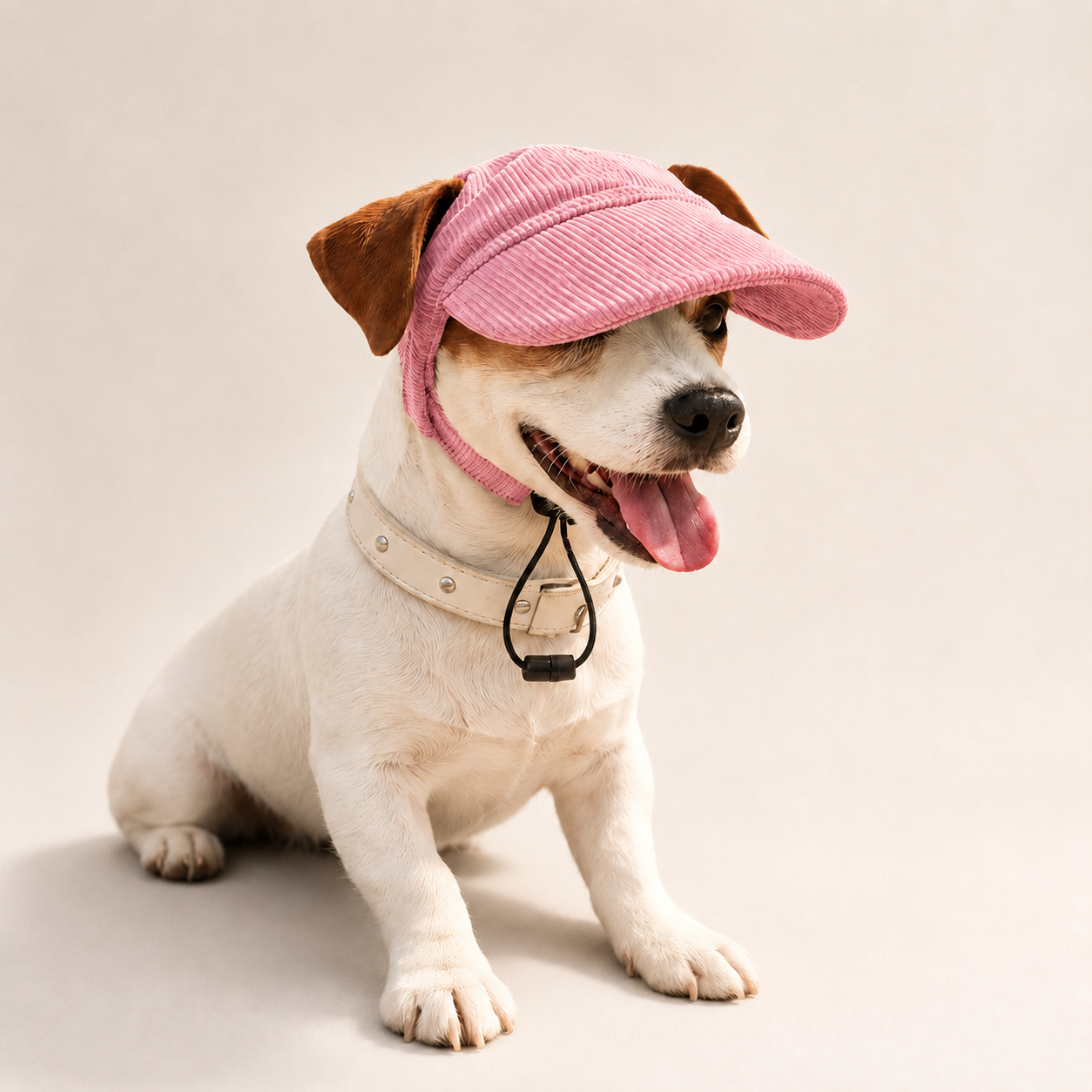 Casquette de soleil La Capeline pour chien, coloris Rose poudré, Maison Pattounes, vue 1