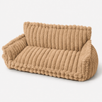 Canapé moelleux pour chien Le Boudoir Camel — vue principale velours côtelé