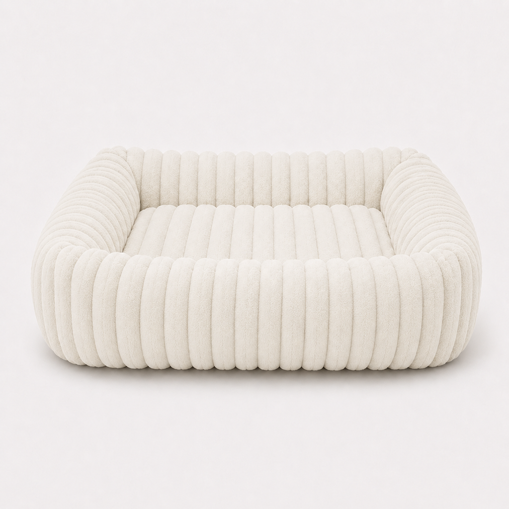 Panier nid pelucheux pour chien Le Cocon — coloris Crème ivoire, velours flannel longue maille