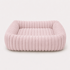 Panier nid pelucheux pour chien Le Cocon — coloris Rose poudré, velours flannel longue maille