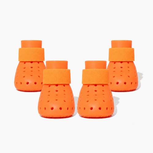 Bottes ajourées L'Estival pour chien, coloris Orange, Maison Pattounes, vue 2