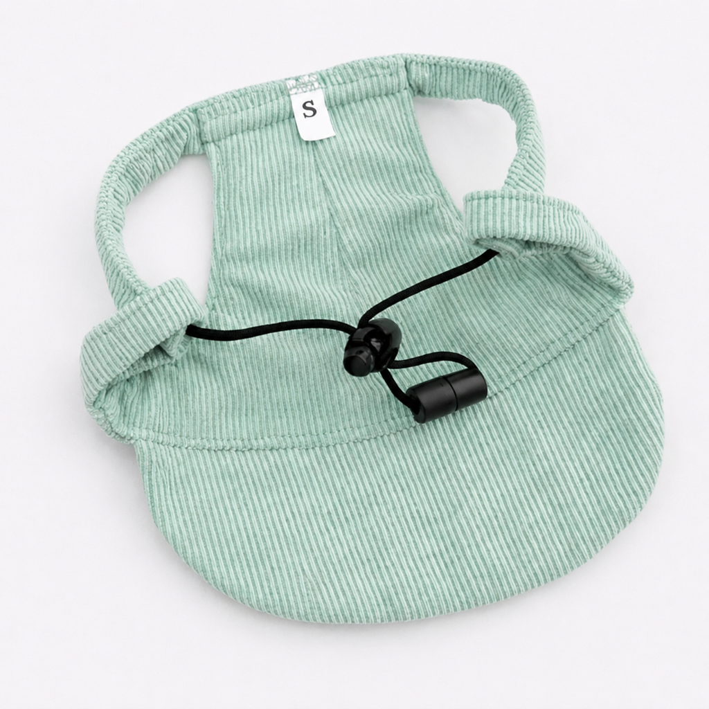 Casquette de soleil La Capeline pour chien, coloris Vert sauge, Maison Pattounes, vue 5