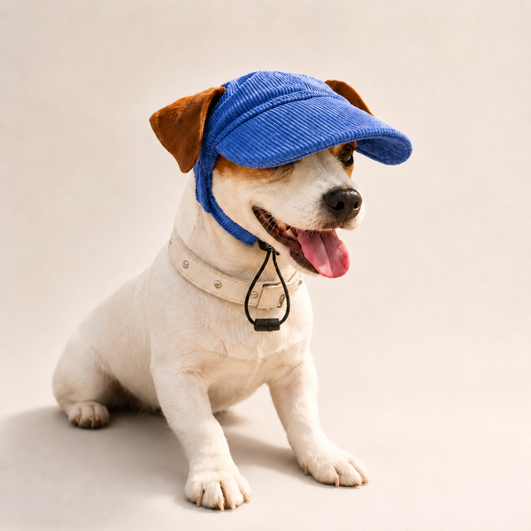 Casquette de soleil La Capeline pour chien, coloris Bleu sauge, Maison Pattounes, vue 1