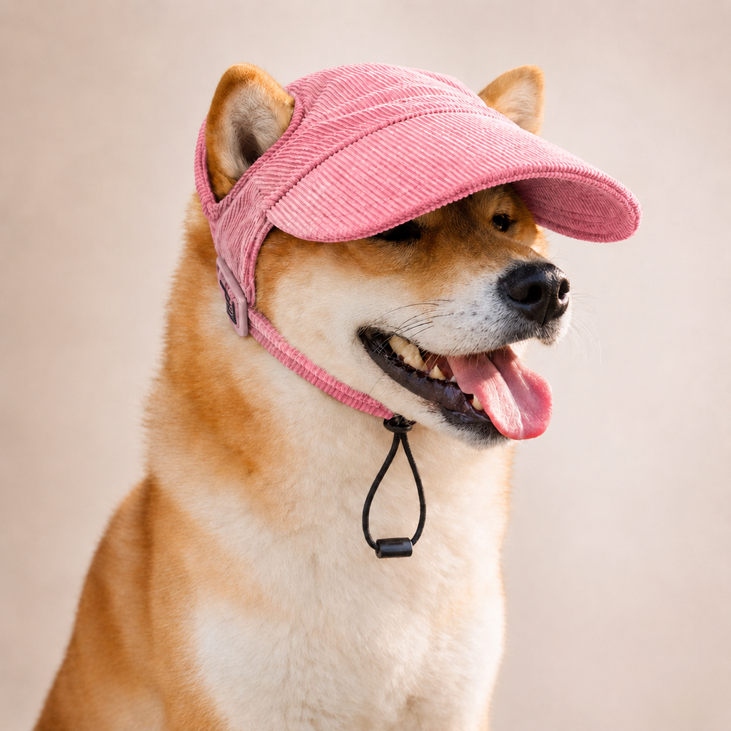 Casquette de soleil La Capeline pour chien, coloris Rose poudré, Maison Pattounes, vue 3