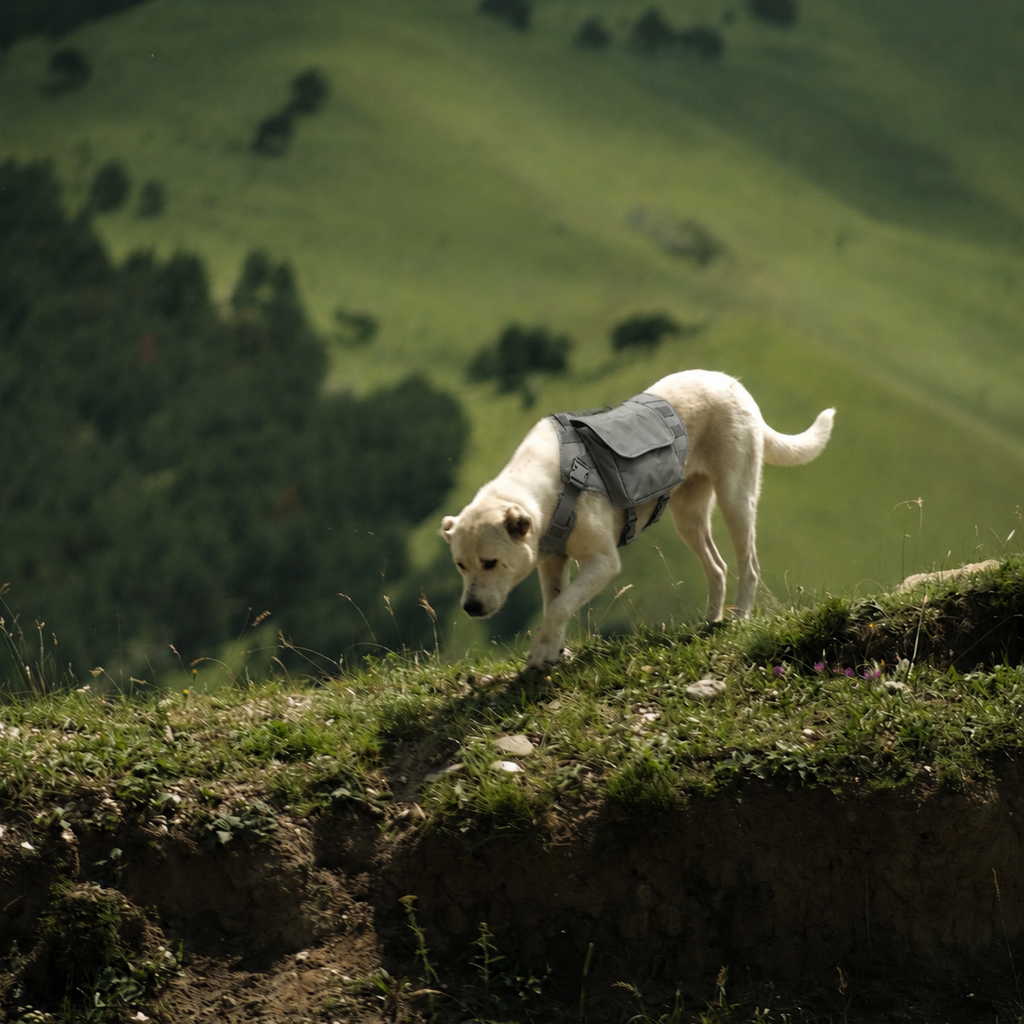 Harnais de randonnée Le Bât pour chien, coloris Gris, Maison Pattounes, vue 2