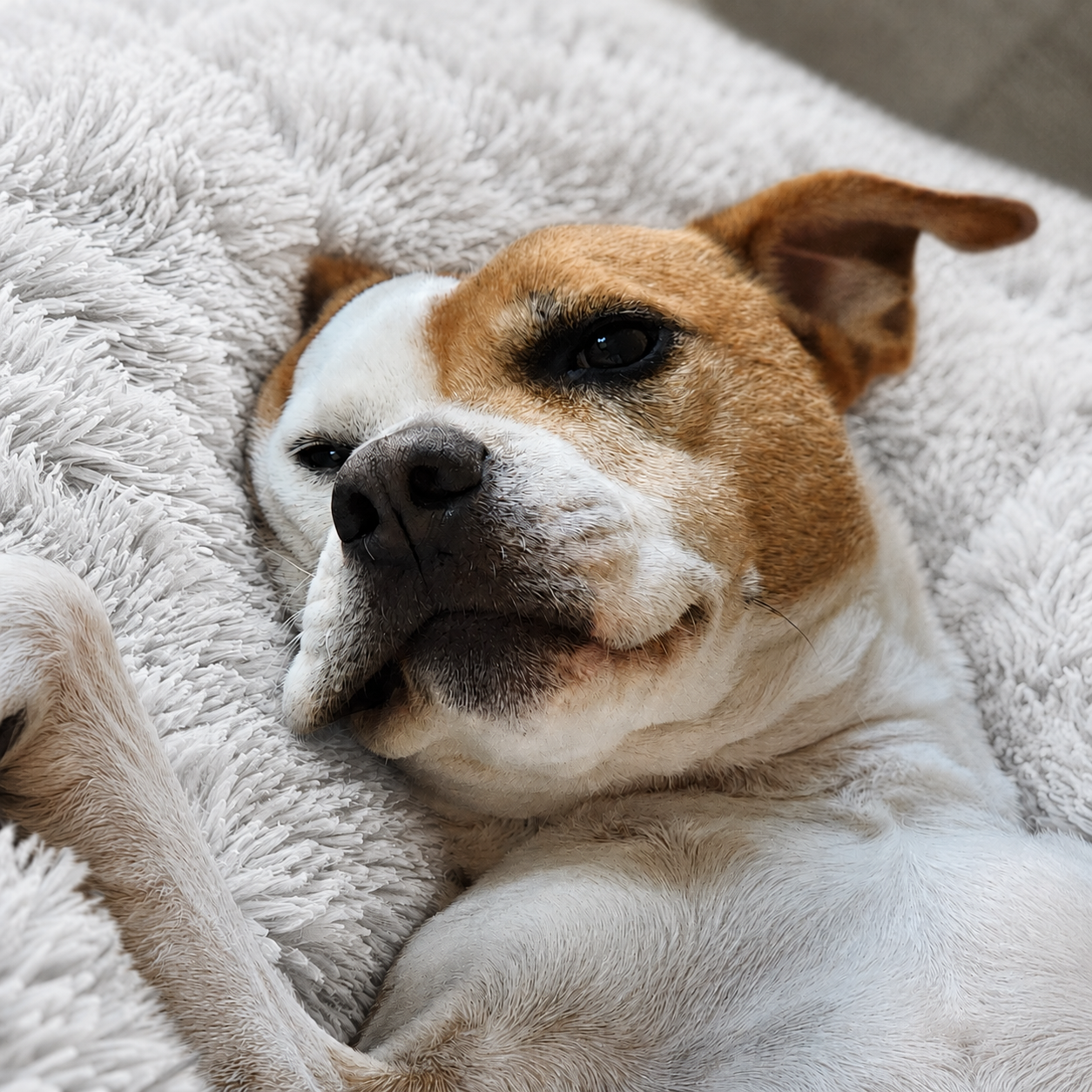 Lit moelleux chaud Le Nuage pour chien, coloris Blanc Crème, Maison Pattounes, vue 3