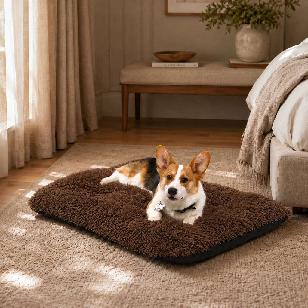 Lit moelleux chaud Le Nuage pour chien, coloris Café, Maison Pattounes