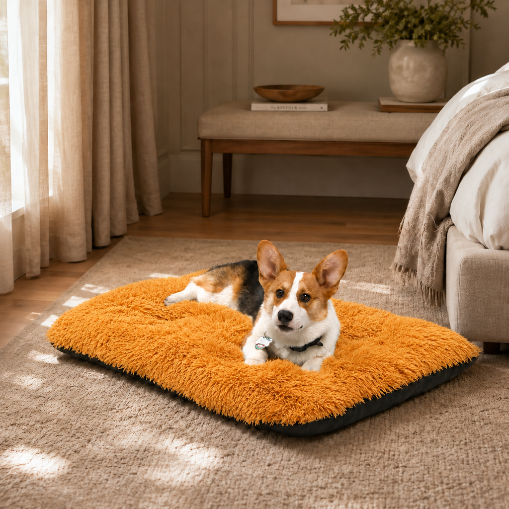 Lit moelleux chaud Le Nuage pour chien, coloris Doré, Maison Pattounes
