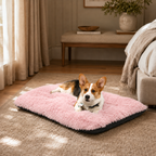 Lit moelleux chaud Le Nuage pour chien, coloris Rose Poudré, Maison Pattounes