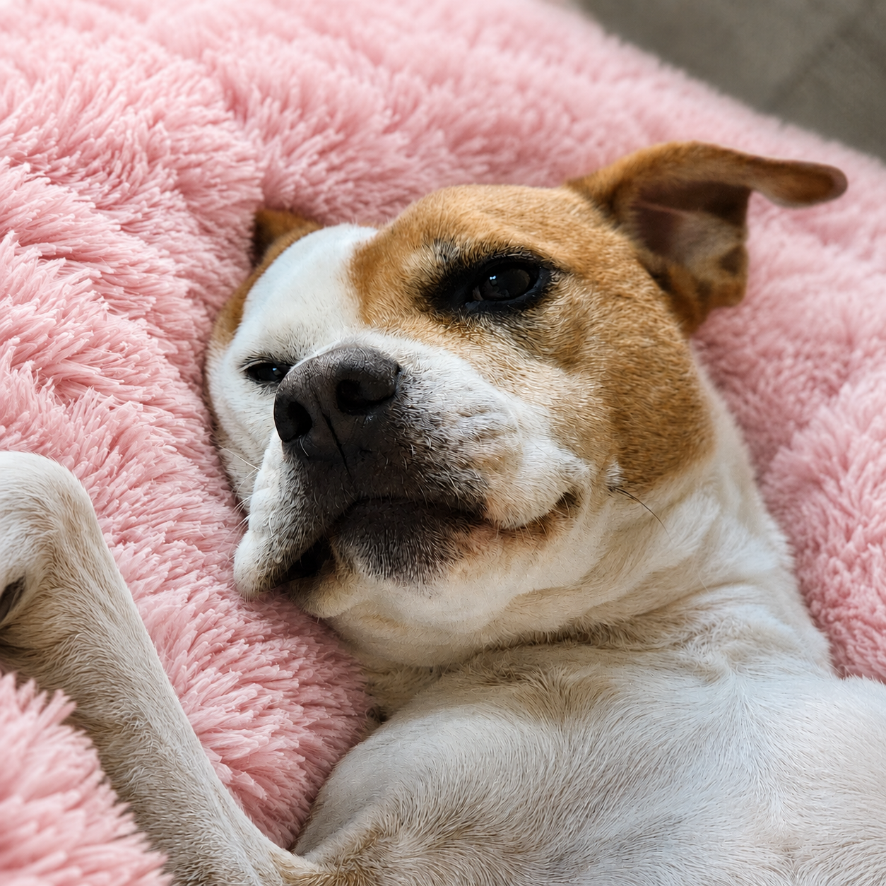 Lit moelleux chaud Le Nuage pour chien, coloris Rose Poudré, Maison Pattounes, vue 3