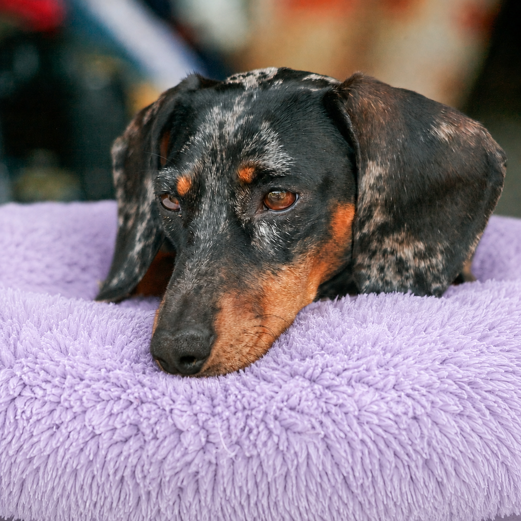 Lit moelleux chaud Le Nuage pour chien, coloris Violet Dégradé, Maison Pattounes, vue 2