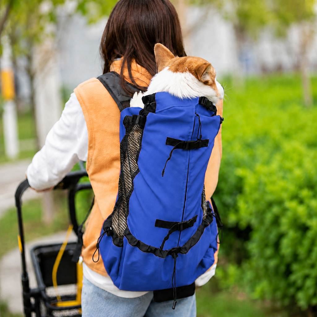 Sac à dos de portage Le Grimpeur pour chien, coloris Bleu, Maison Pattounes, vue 2