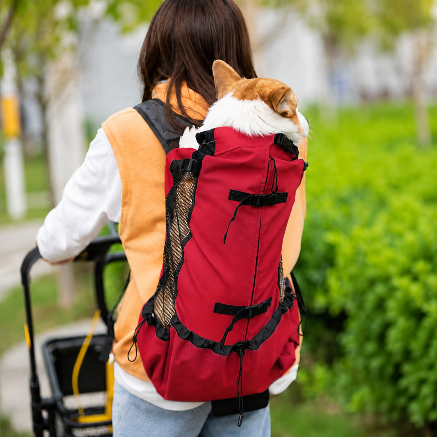 Sac à dos de portage Le Grimpeur pour chien, coloris Rouge, Maison Pattounes, vue 2