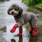 Bottes imperméables Le Chausson pour chien, coloris Rouge, Maison Pattounes, vue 2